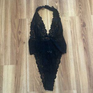 2 Frederick's Of Hollywood Black/Red No Push Jessica Lace Teddy/Bodysuit Sz Lr